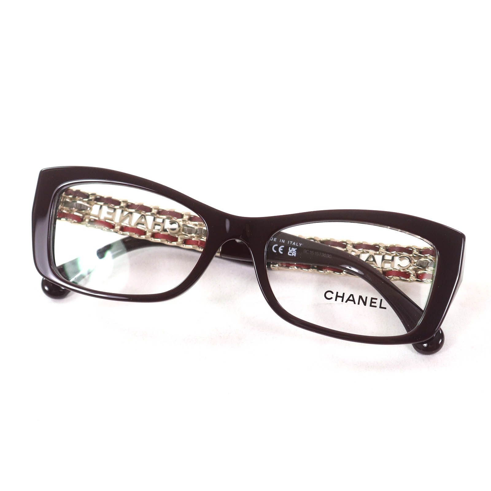 極美品△CHANEL シャネル 3484-Q レクタングル シェイプ オプティカル 