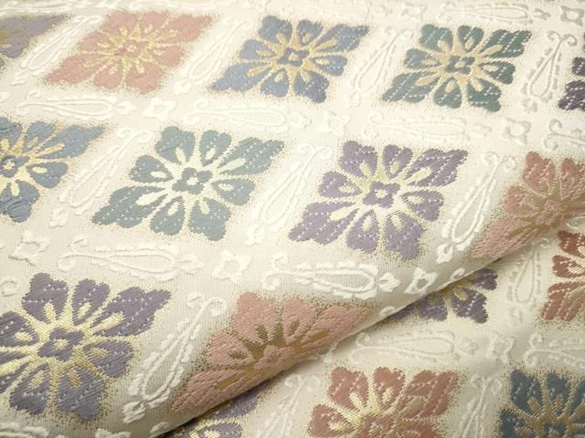 平和屋着物○九寸名古屋帯 唐織 菱花文 金糸 正絹 逸品 CAAV7178hy  