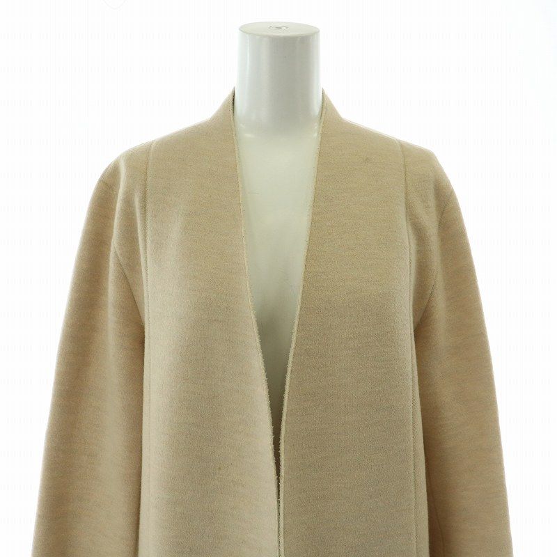 ルネ Rene ノーカラー ガウン コート ロング ウール 36 M ピンク  