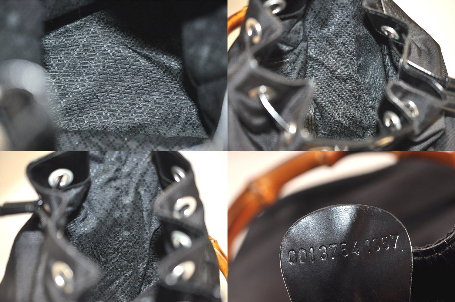 【GUCCI】 2way ショルダーバッグ 巾着 バンブー レザー ナイロン GUCCI グッチ バンブー レザー ハンド ショルダーバッグ 2way 黒