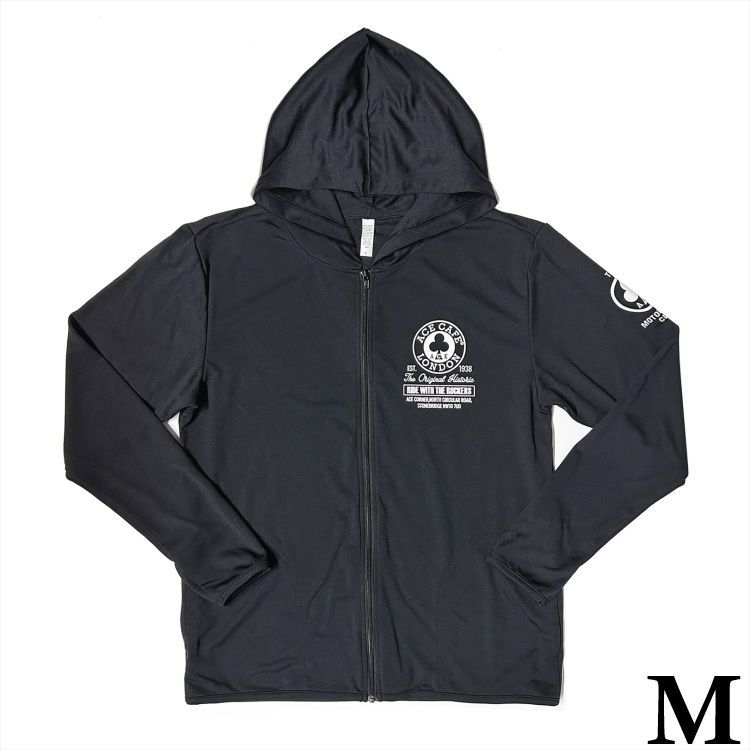 エースカフェロンドン ACE CAFE DRY-フーディ ”ヒストリック サークル” AC001DP ブラック Mサイズ