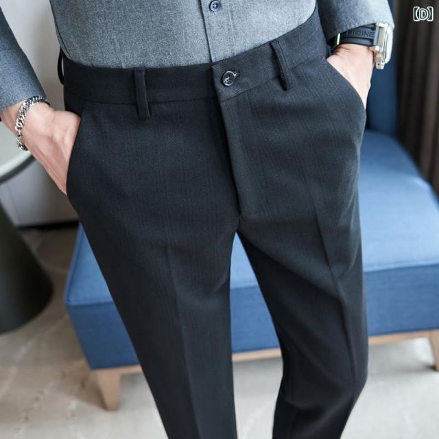 29 体重約 110 ポンド メンズ ファッション 服 男性用 オシャレ シンプル 大人 かっこいい 大きいサイズ ストリート 紳士服 ウール カジュアル パンツ ストライプ スリム フィットパンツ ビジネス スーツ フリース