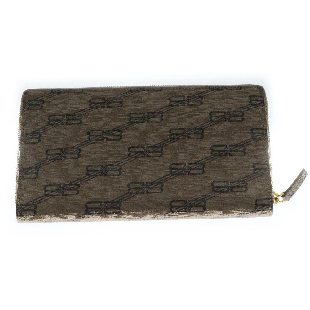 BALENCIAGA (バレンシアガ) BBモノグラムキャンバス ラウンドジップ