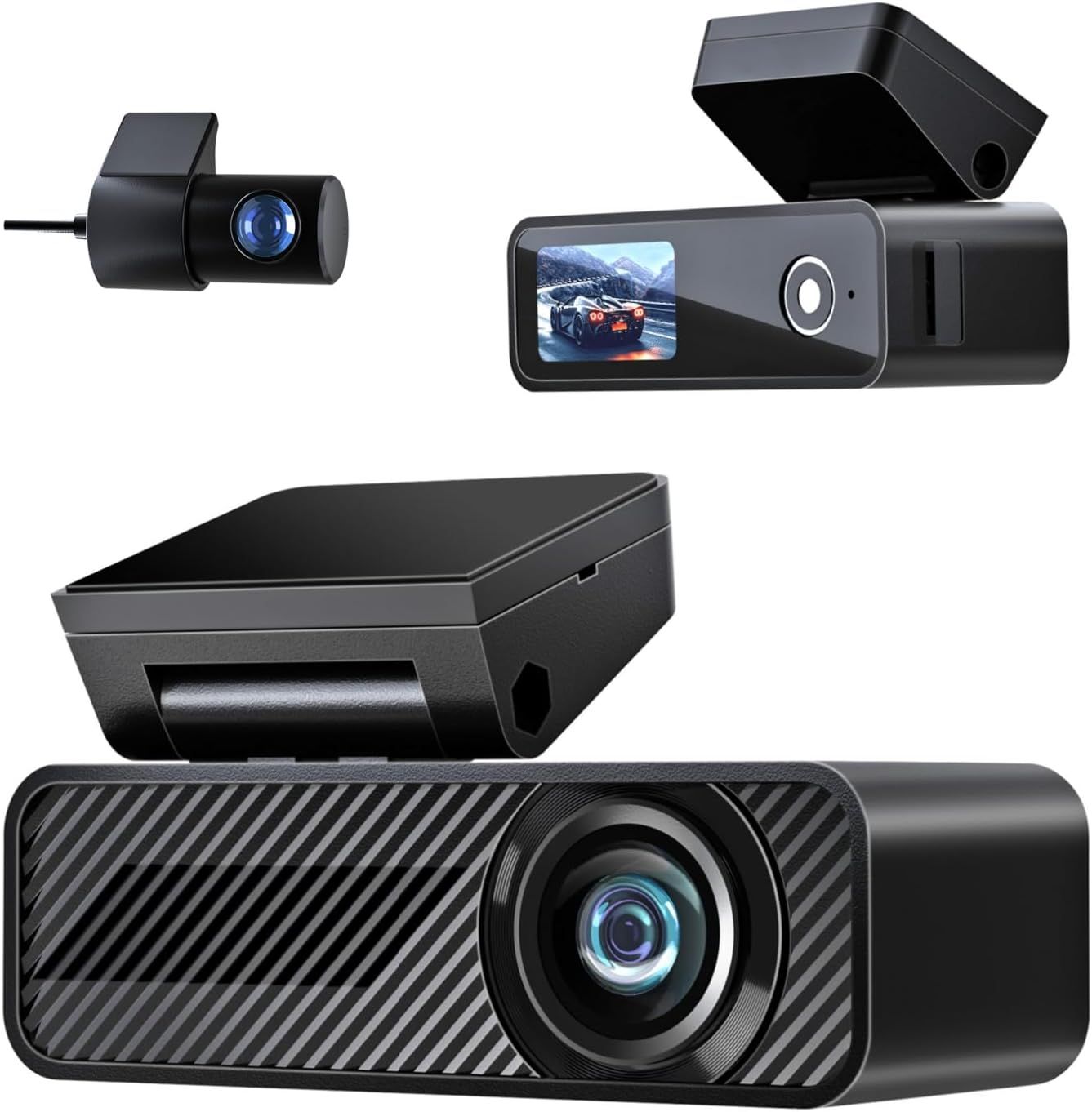Pelsee ドライブレコーダー 前後カメラ 4K UHD 800万画素 高感度センサー 超広角170 Ｇセンサー搭載 衝撃録画 リアカメラ360 回転 駐車監視機能 全国LED信号機対応 1.5インチ液晶画面 Type-C電源 64GBカ