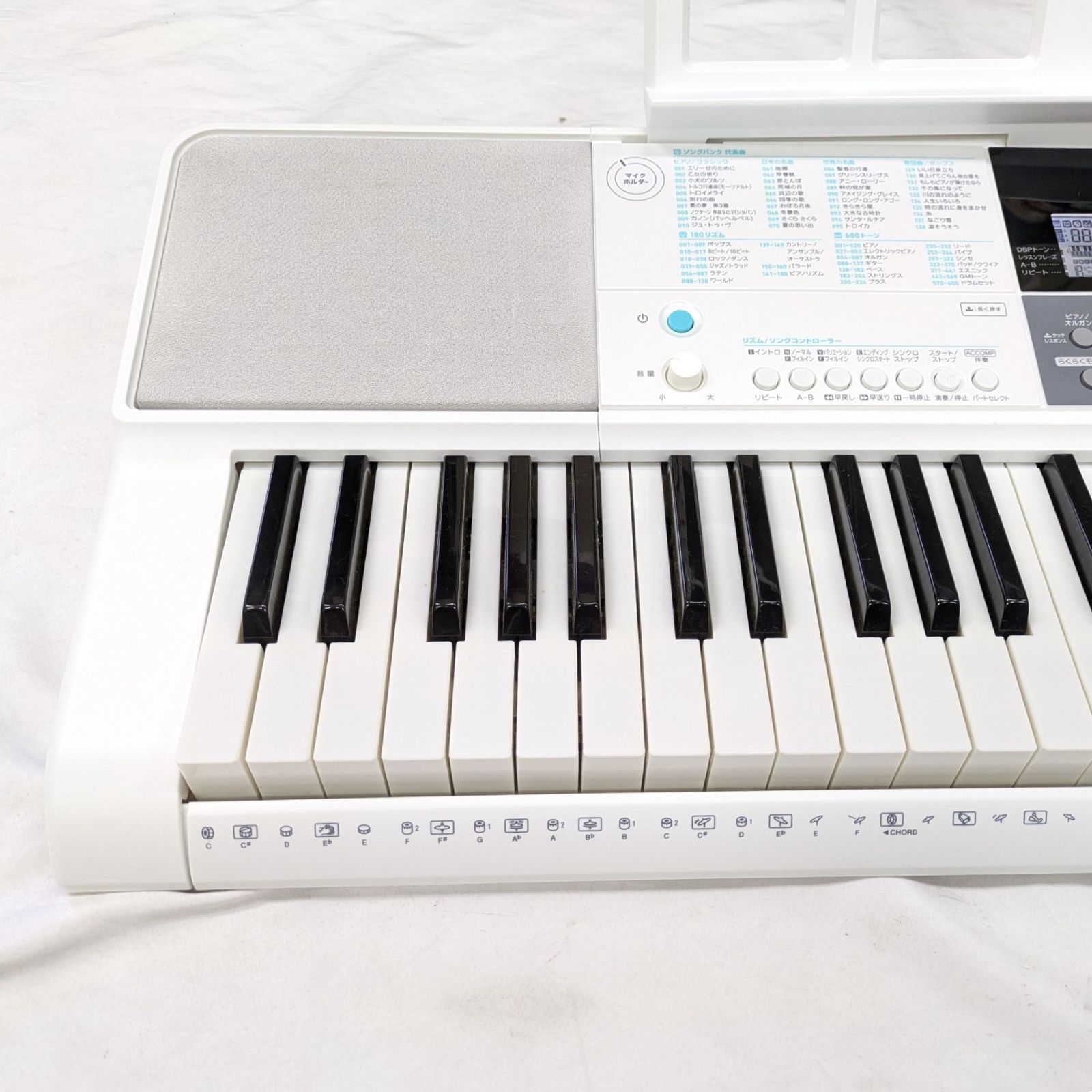 !CASIO カシオ デジタル キーボード 19年製 LK-516 光ナビゲーション マイク イヤホン 楽譜