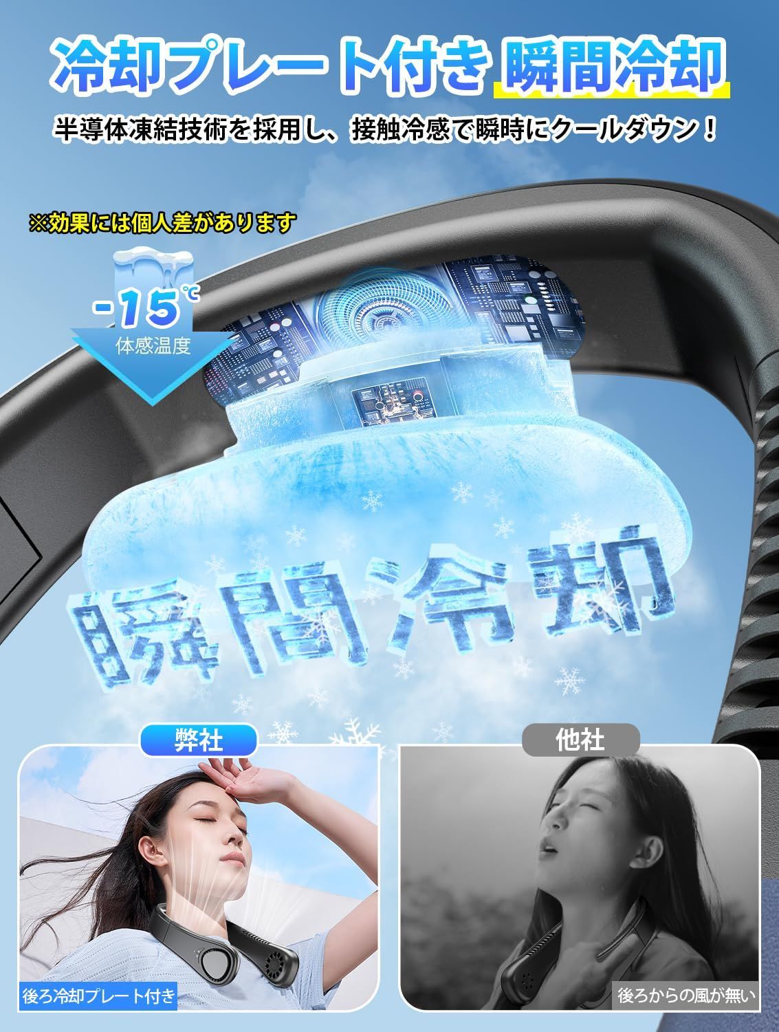 3段階風量調節 3000mAh容量