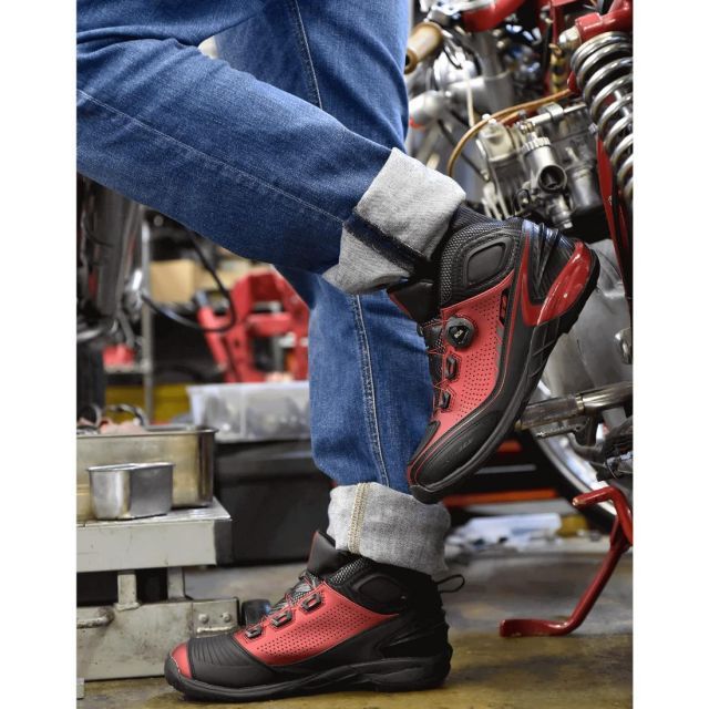 エルフ ELF ローカットライディングシューズ Synthese16 シンテーゼ16 レッド 26.5cm EL016 BRIGHTFACE_UK