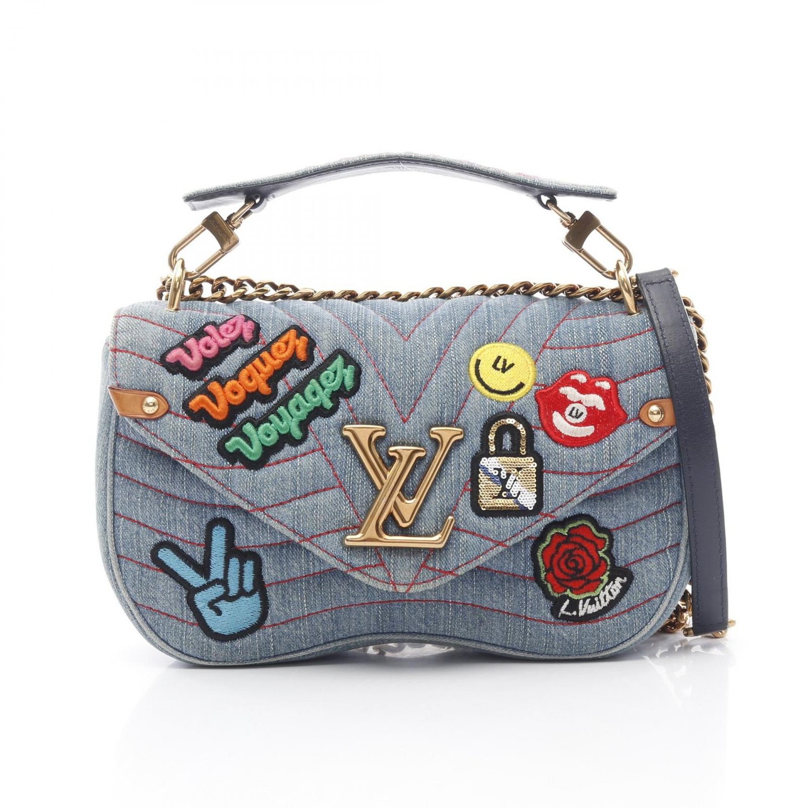 LOUIS VUITTON ルイ ヴィトン ニューウェーブ チェーンバッグMM パッチーズ ショルダーバッグ