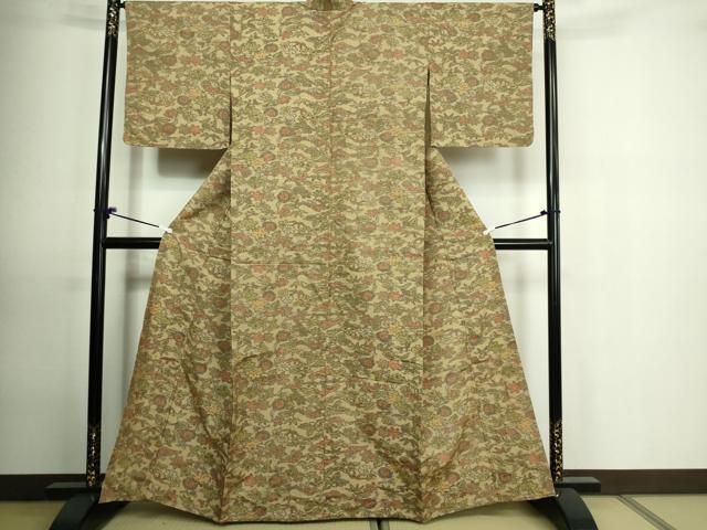 平和屋着物□上質な紬 格子 正絹 逸品 DAAS9429ma 平和屋着物▽上質