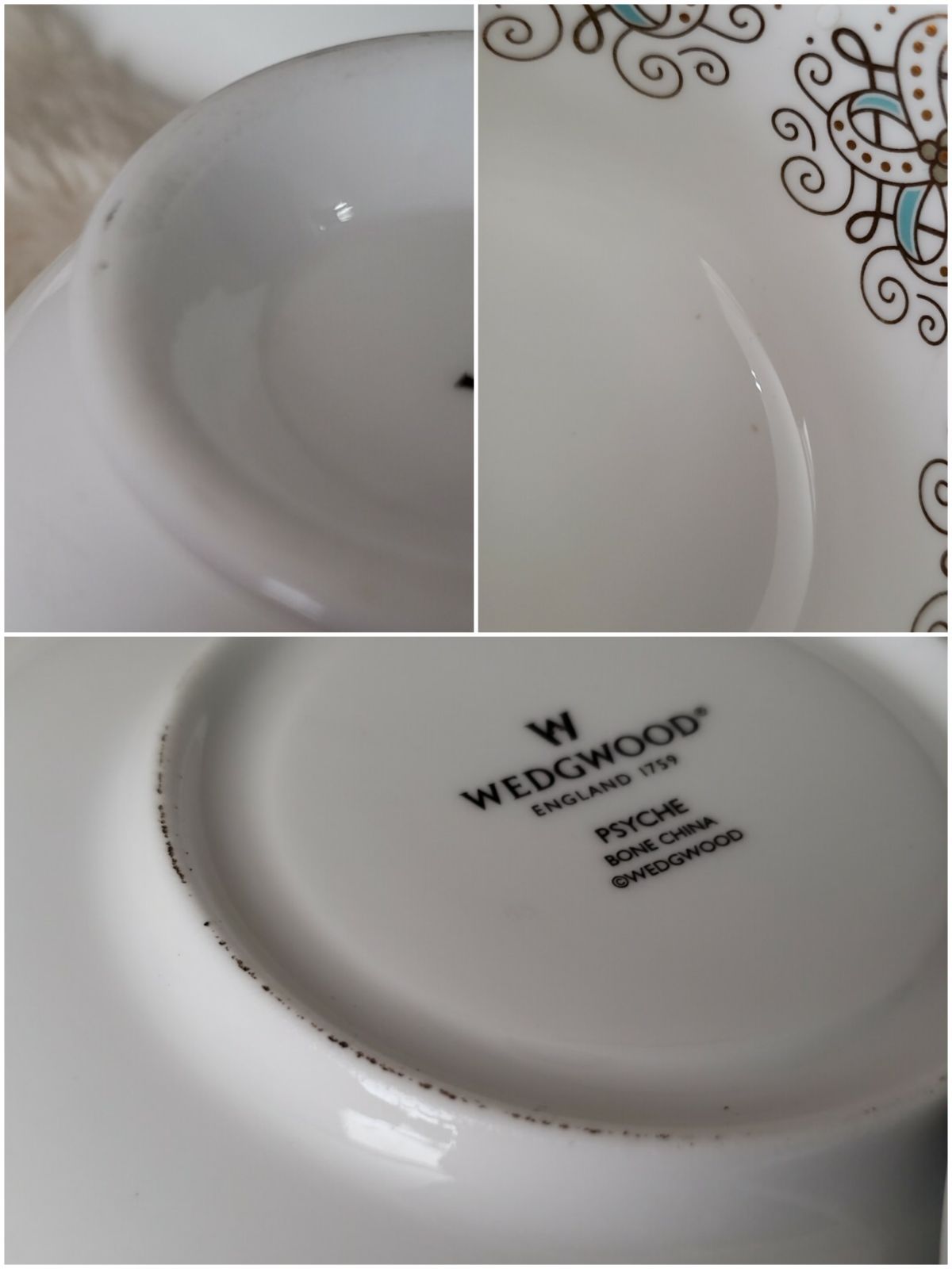 WEDGWOOD プシュケ カップ＆ソーサー 2客セット ペア ブルー