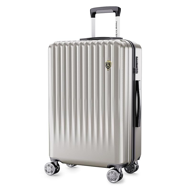 New Trip スーツケース キャリーケース ストッパー付き 機内持ち込み 軽量 大型 S|M|Lサイズ キャリーバッグ 耐衝撃 大容量 ファスナータイプ 静音 ダブルキャスター TSAロック 海外 旅行 ビジネス 出張 オートミールグレー Mサイ 1