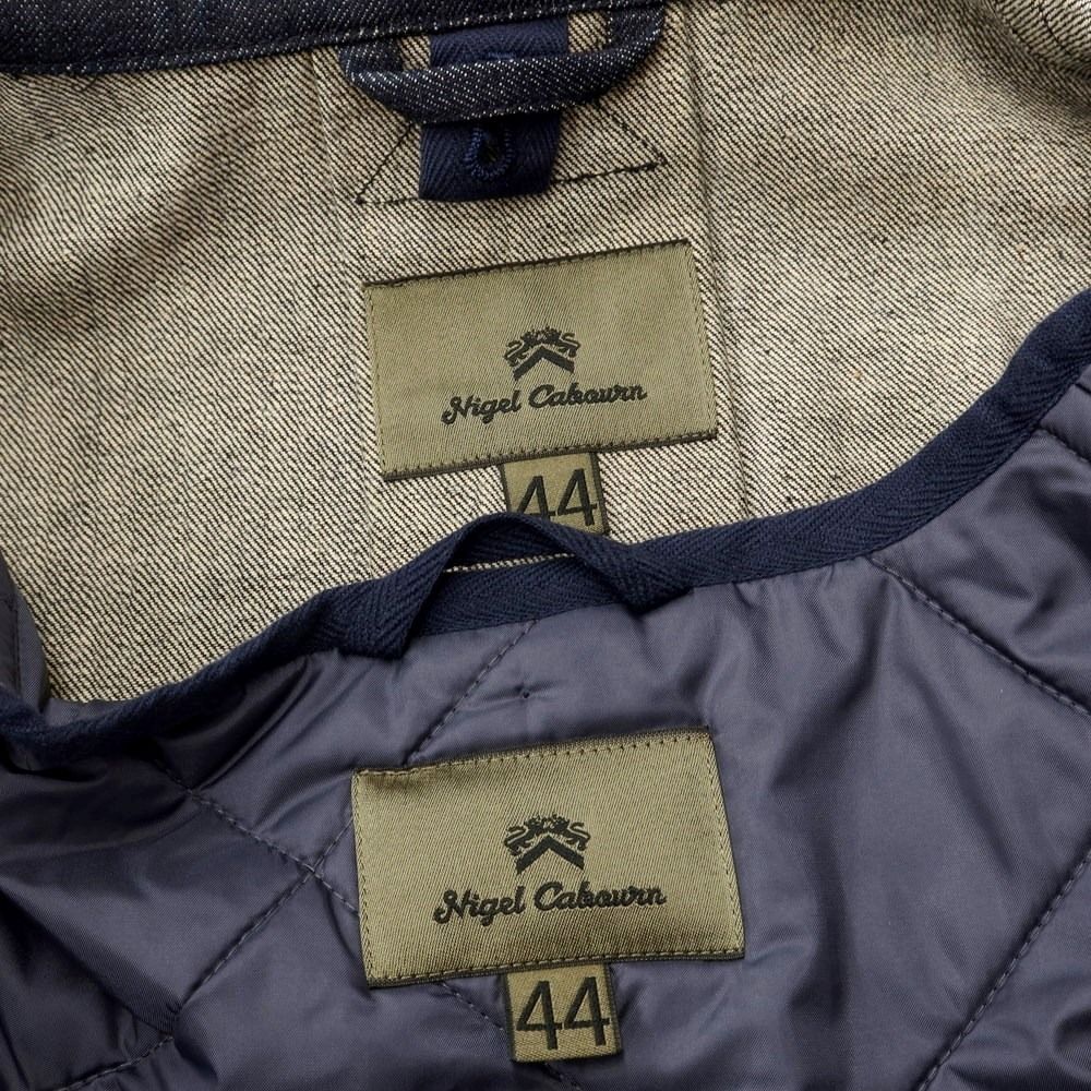 【中古】ナイジェルケーボン Nigel Cabourn コットンデニム キルティングライナー ピーコート ネイビー【サイズ44】【メンズ】 中古】ナイジェルケーボン Nigel Cabourn キルティングライナー付き