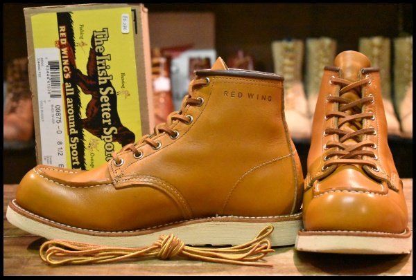 8.5E 21年 レッドウィング 9875 アイリッシュセッター ゴールドラセット モックトゥ レースアップ ブーツ redwing HOPESMORE FI286