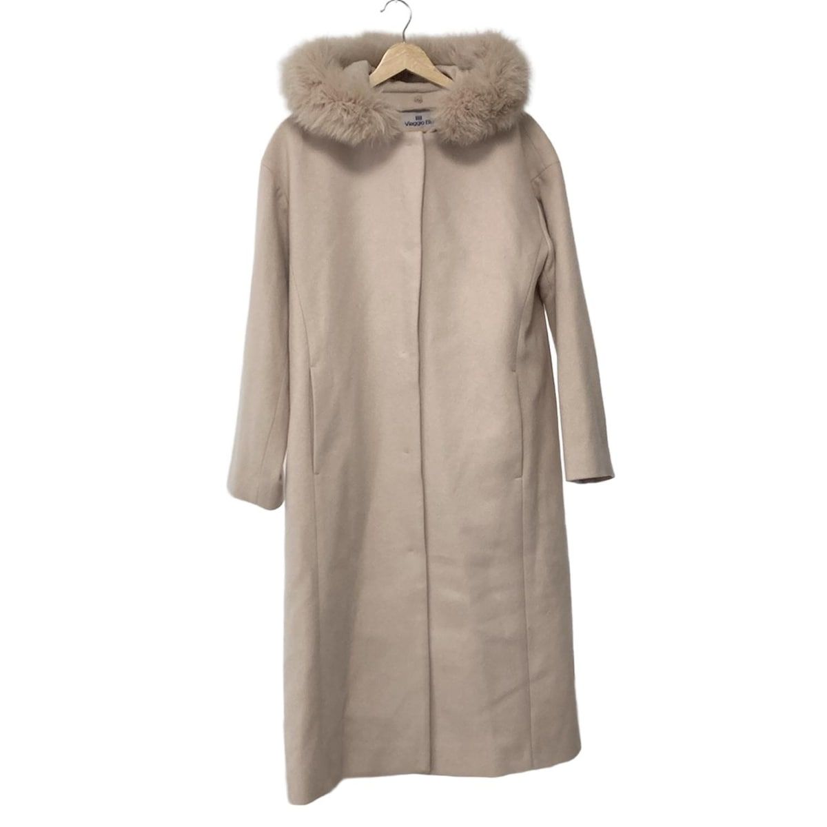 Viaggio Blu ビアッジョブルー コート サイズ3 L レディース - ベージュ 長袖|ファー着脱可|冬