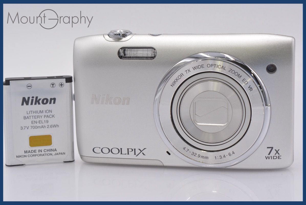 カメラ ★極上美品★ ニコン Nikon COOLPIX S3500 7x バッテリー付属 ★完動★同梱可 #mj4821