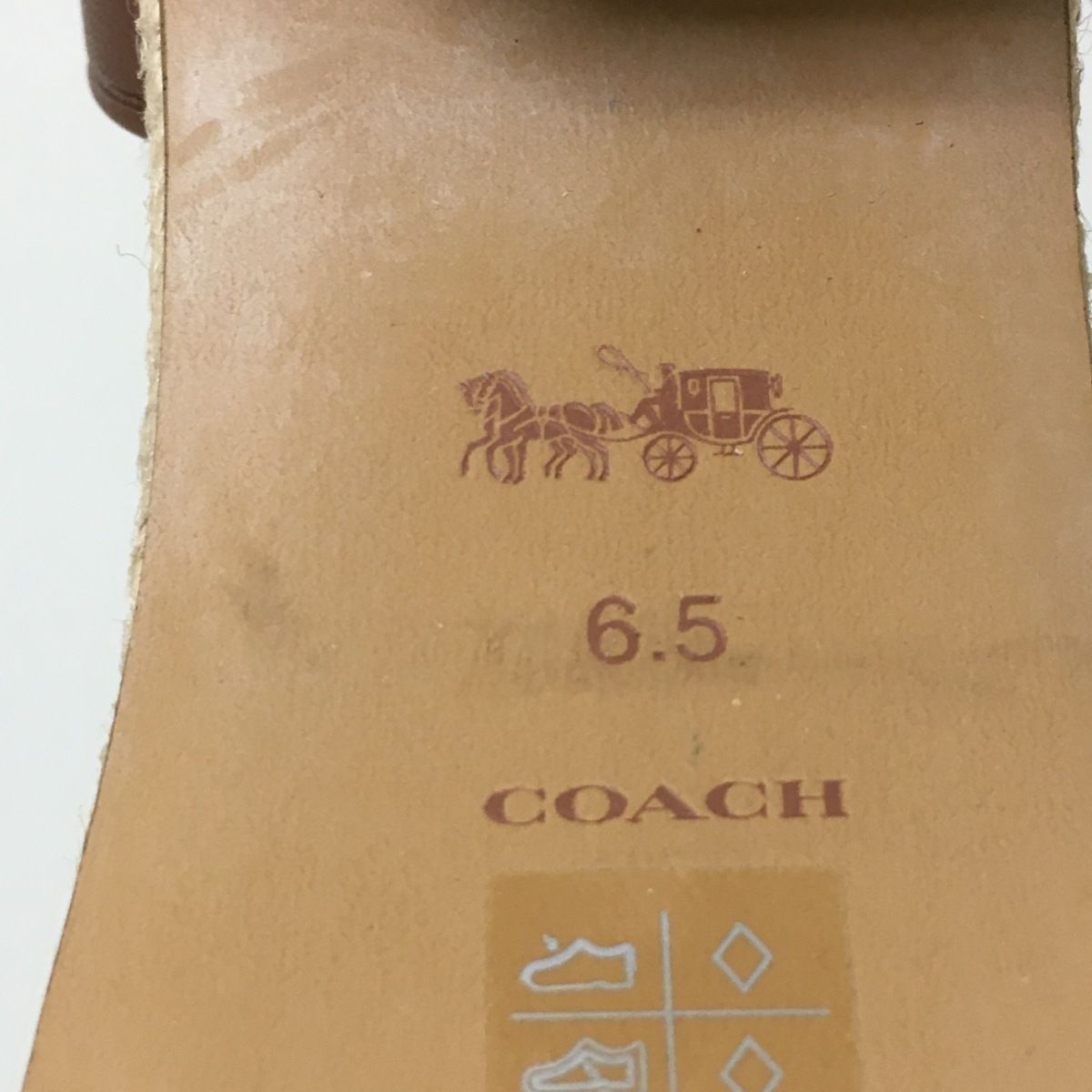 COACH(コーチ) サンダル 6.5 レディース - カーキ×ダークブラウン PVC 