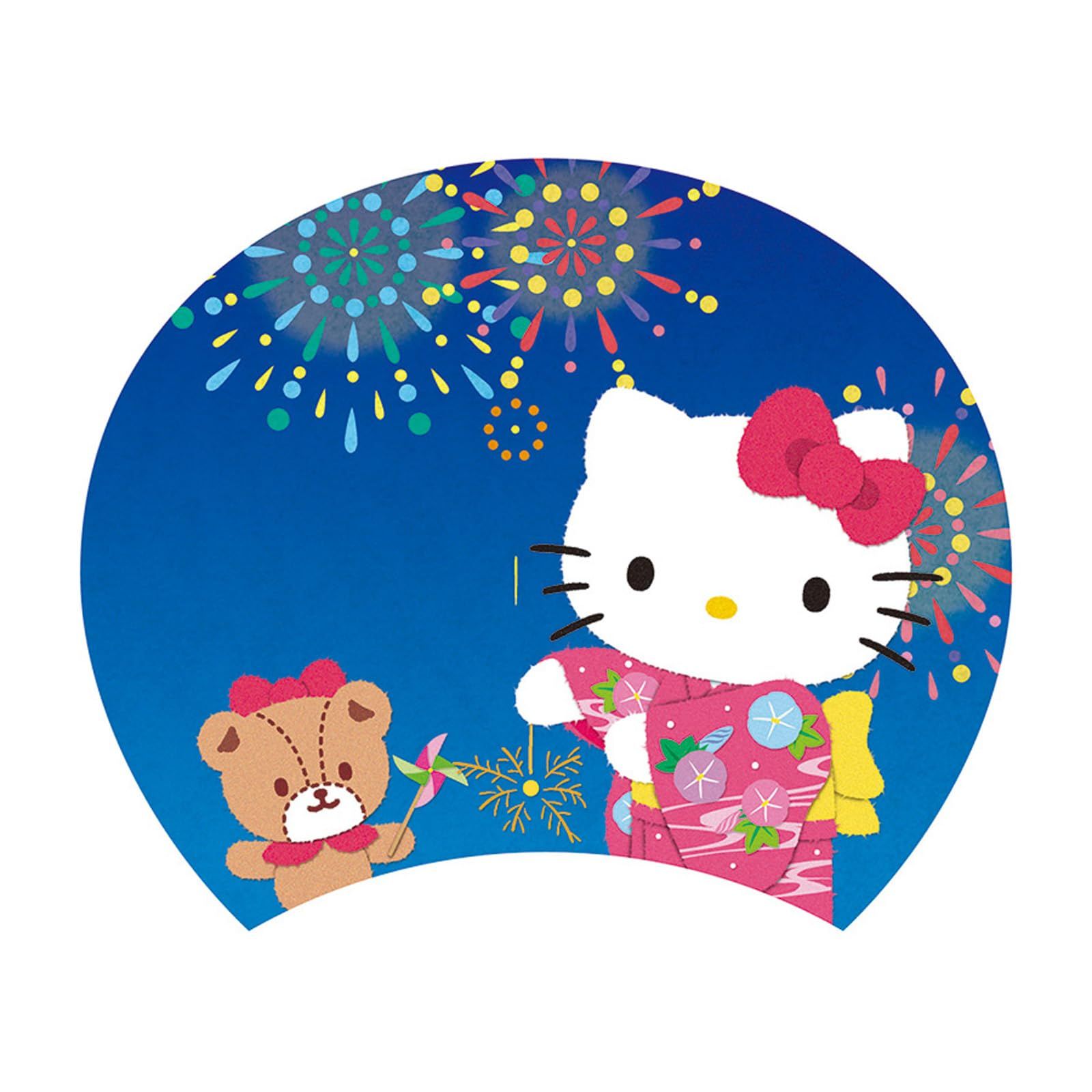 ハローキティ　日焼け　うちわ Hello Kitty 日焼けキティ ミニうちわ 平成レトロ キーホルダー