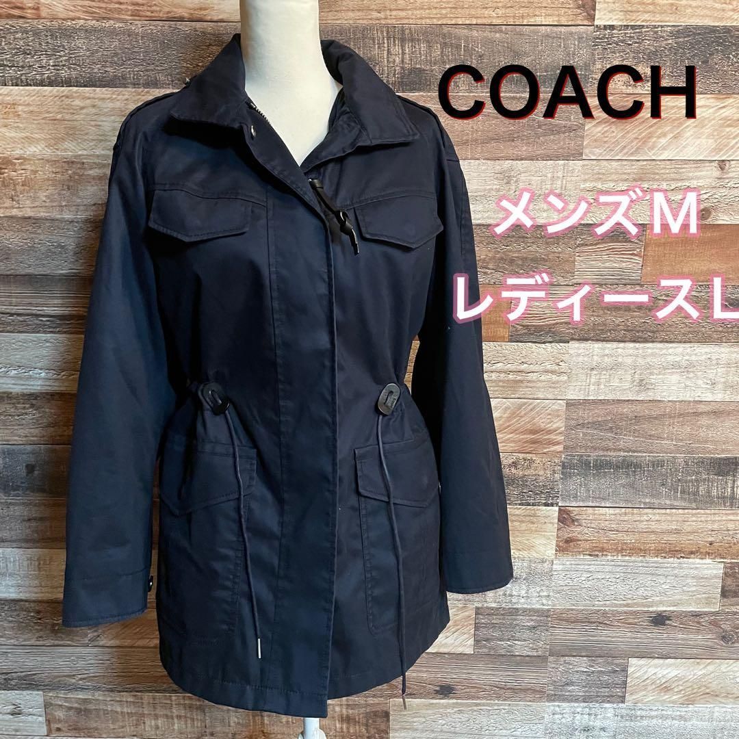 コーチ ミリタリージャケット 花柄ライナー付き 収納フード メンズS