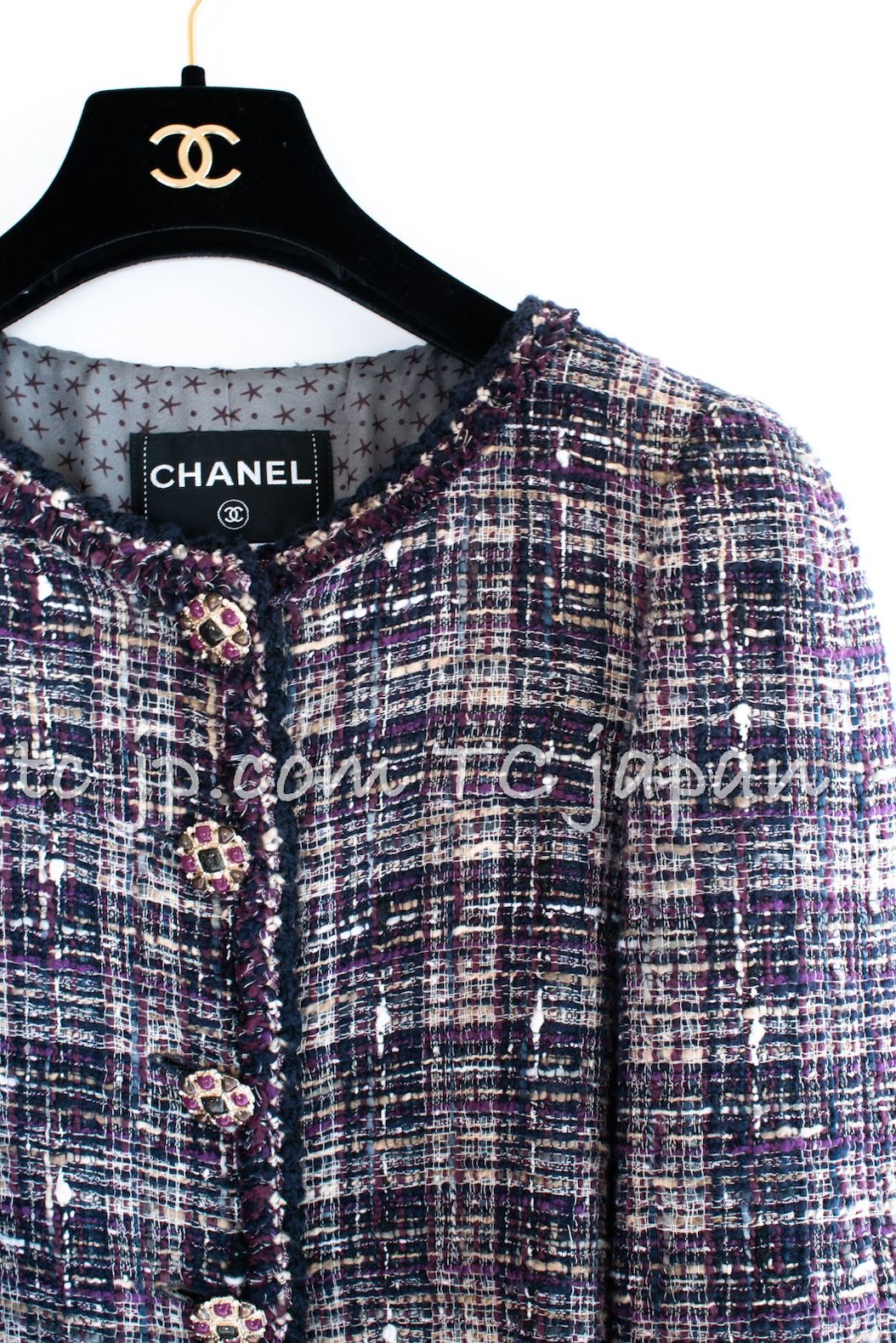 超美品 レア 100万 シャネル CHANEL パープル コットン ツイード  