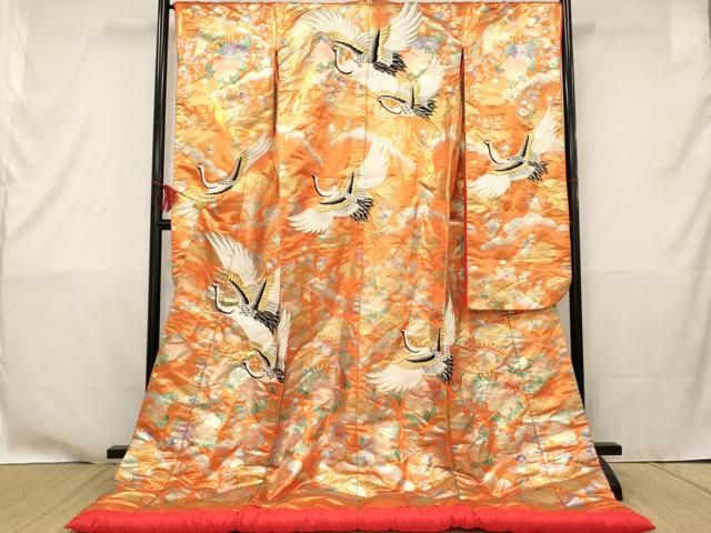 色打掛け着物 婚礼 平和屋着物▽色打掛 和装 婚礼 結婚式 花嫁 神社挙式 刺繍 飛鶴