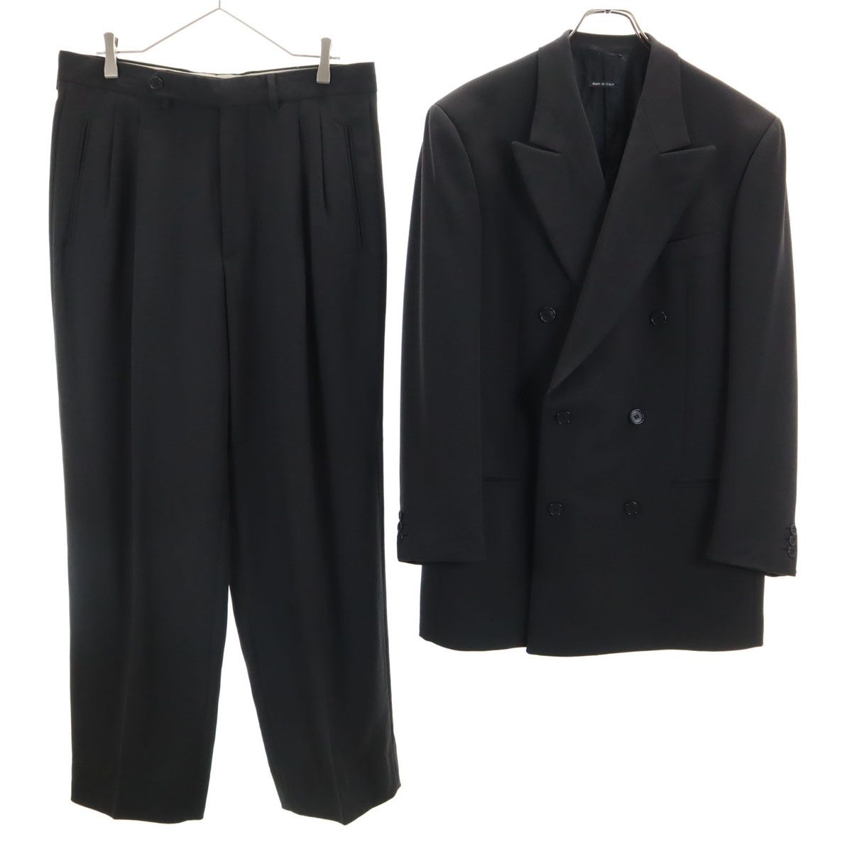 GIORGIO ARMANI ジョルジオアルマーニ 90s イタリア製 オールド スーツ 上下 セットアップ 50 チャコール系 メンズ 古着