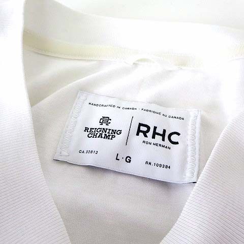 レイニングチャンプ REIGNING CHAMP ロンハーマン Ron Herman 別注 Tシャツ カットソー 半袖 ビッグシルエット ロゴ 刺繍  L 白 ホワイト 国内正規品 - メルカリ