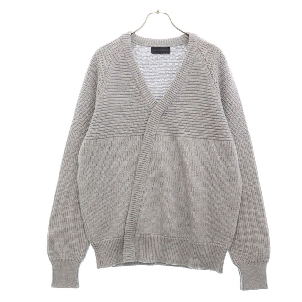 DIESEL BLACK GOLD (ディーゼルブラックゴールド) Vネック リブデザイン ニット セーター グレー