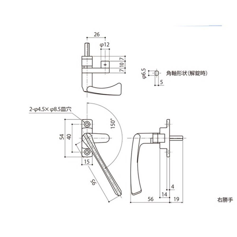 DC-X-14 L 19 引寄せハンドル 中西産業