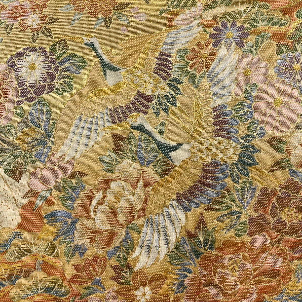 袋帯 美品 秀品 雪輪 花鳥 金色 全通 正絹 【中古】 - メルカリ