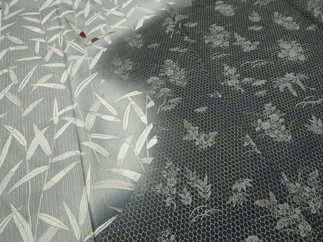 平和屋着物○訪問着 駒刺繍 笹文 暈し染め 金彩 正絹 逸品