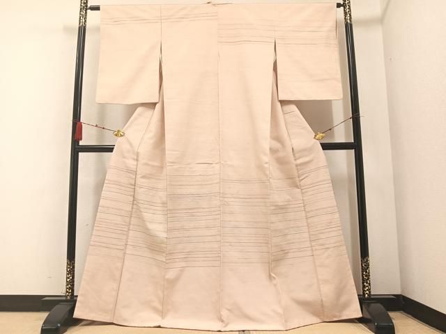 平和屋着物●紅花紬　米沢　訪問着　横縞　正絹　逸品　AABA8222ph 平和屋着物○紅花紬 米沢 訪問着 横縞 正絹 逸品 AABA8222ph - メルカリ