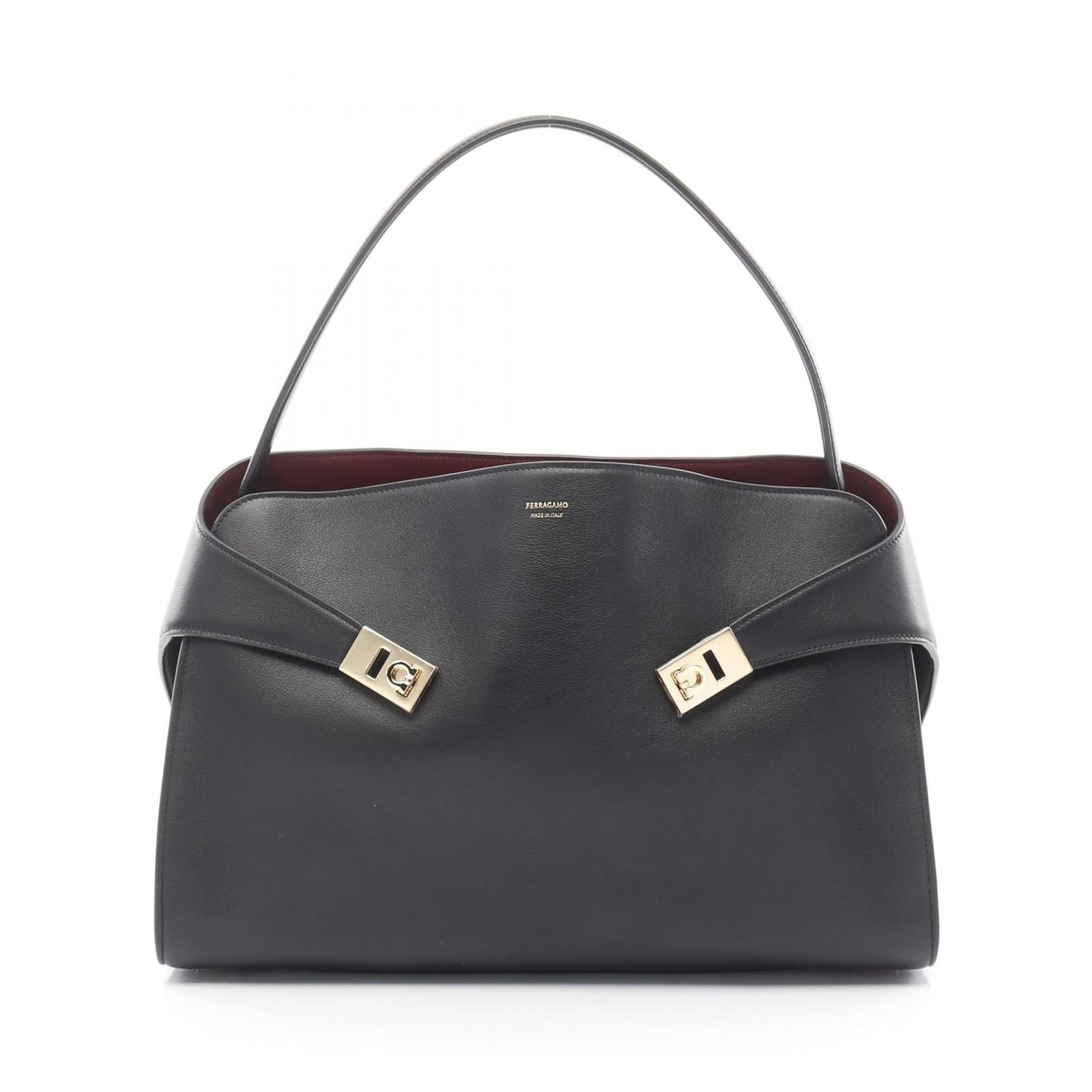 サルヴァトーレフェラガモ Salvatore Ferragamo ショルダーバッグ HUG ハグ ガンチーニ 215921766591 ブラック レザー ハンドバッグ レディース