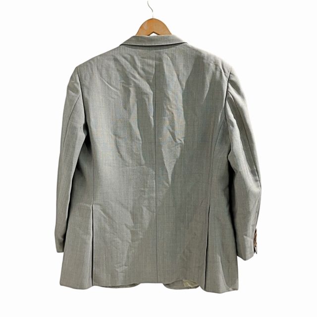BURBERRY ウールフランネル2Bテーラードジャケット チェック グレー