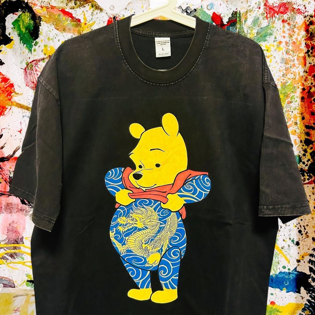 プーさん 刺青 Tシャツ 半袖 春 夏 メンズ 新品 XL 2XL 前衛的