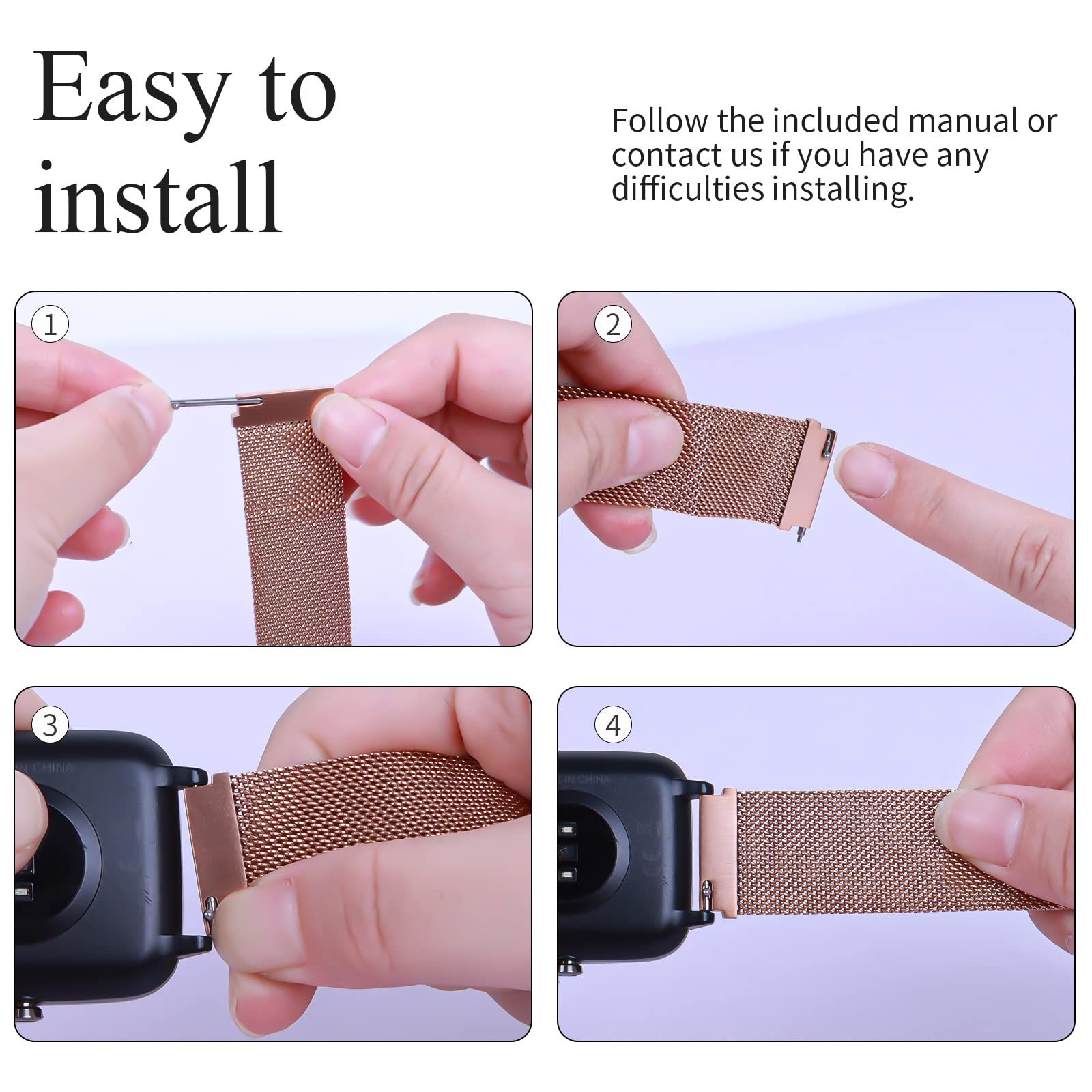 Snyeest 磁気バンド 19mm ID205L Veryfitpro スマートウォッチ対応 バックルデザイン ステンレススチールメッシュループ交換用ストラップ 男女兼用 ID205L ID205G ID205 ID205U ID205S用 ブ [ブラック]