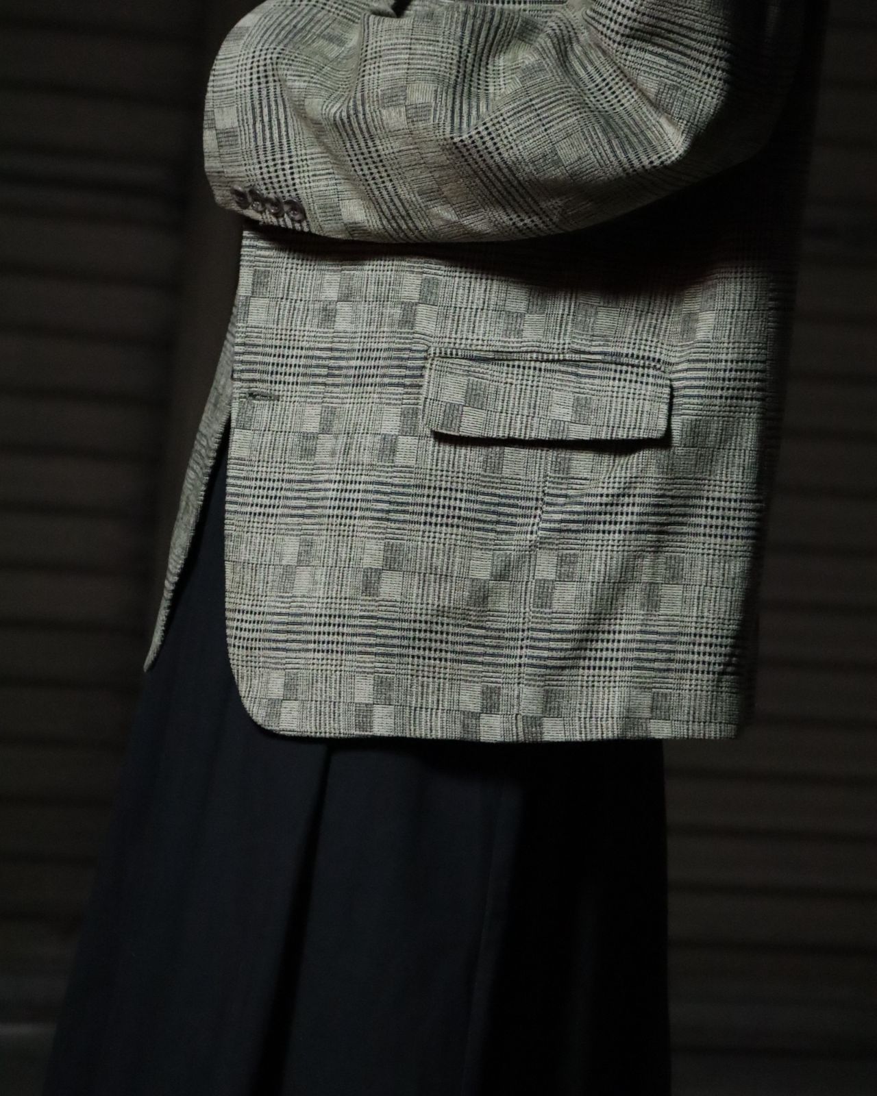 velvet atomic jacquard tailored jacket 80s 90s vintage ベルベット 