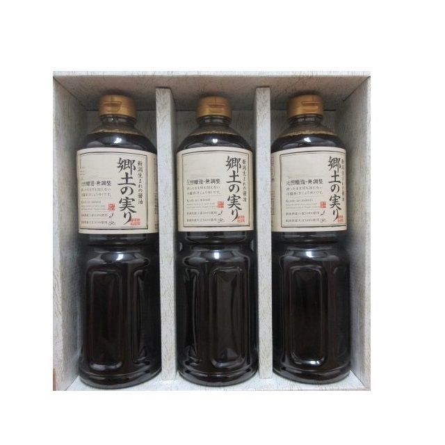 山崎醸造　新潟県産醤油　郷土の実り　1L×3　K-30　I006
