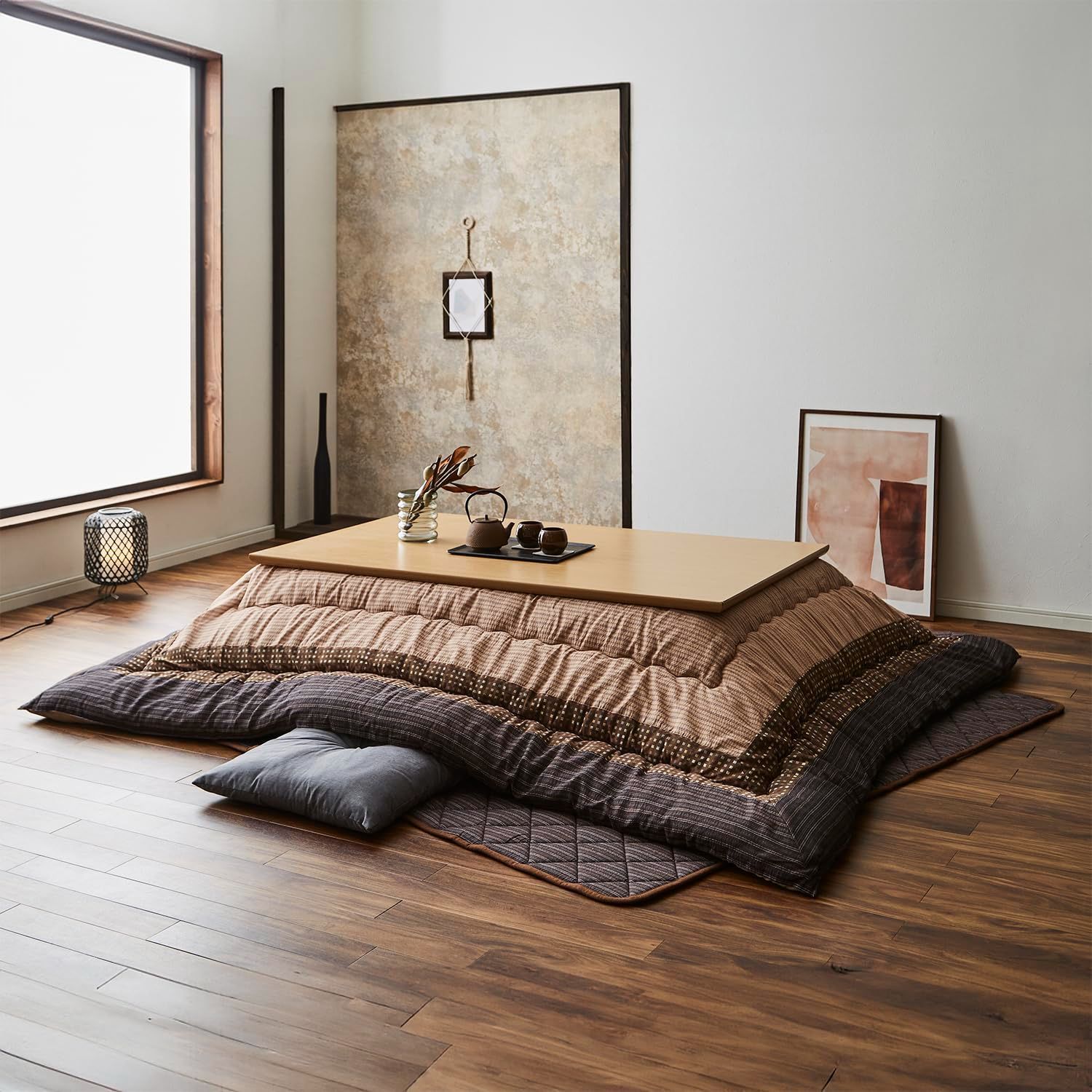 商品 イケヒコ こたつ布団 長方形 掛敷セット ゆかり 約205×245cm ブラウン しじら 厚掛け 5100130