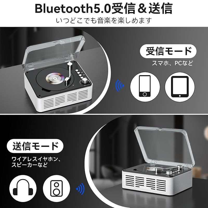 ★ CDプレーヤー レトロ おしゃれ★Bluetooth5.0 受信＆送信 楽天市場】cdプレイヤー レトロ マルチプレーヤー リモコン付き