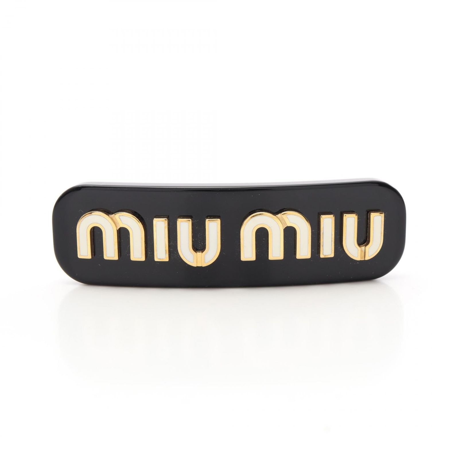 ミュウ ミュウ Miu Miu バレッタ 5IF0712F72F0967 ブラック GP ゴールドメッキ バレッタ レディース