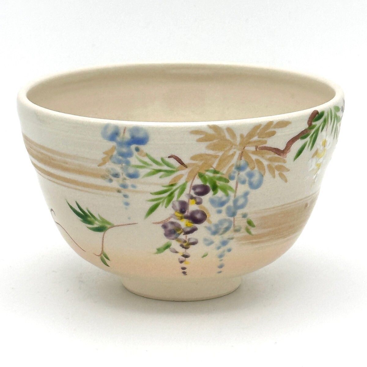 八木海峰作 京焼 手描き抹茶碗(藤) - メルカリ