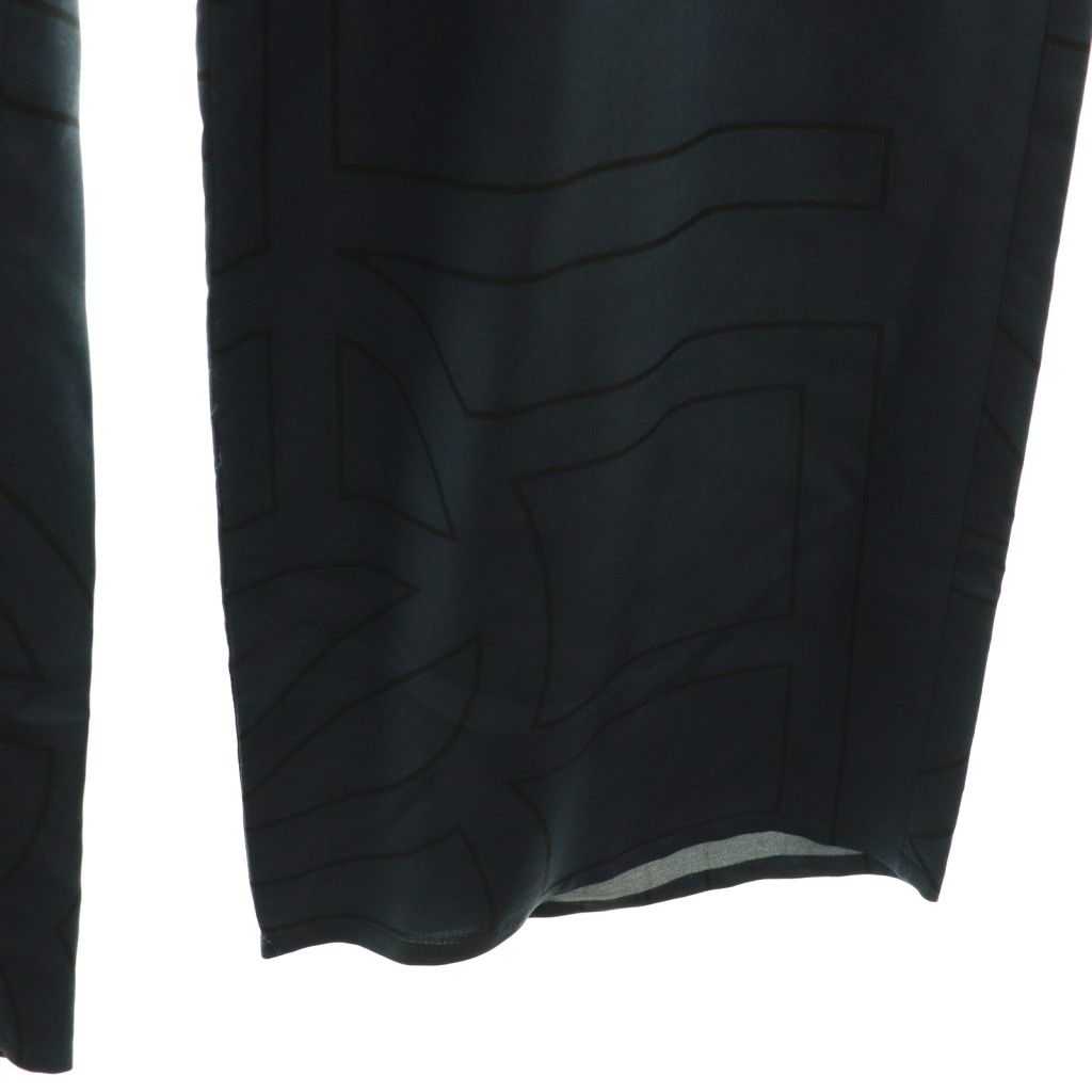 コンテ conte モノグラムイージーパンツ ワイド シルク混 ネイビー