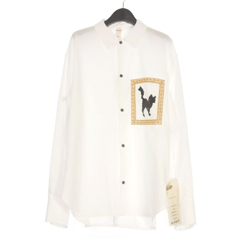 【中古】未使用品 シンヤコズカ SHINYA KOZUKA 25SS DOTS MUSEUM SHIRT シャツ 長袖 M シンヤコズカ 25SS DOTS MUSEUM SHIRT シャツ 長袖 M 白