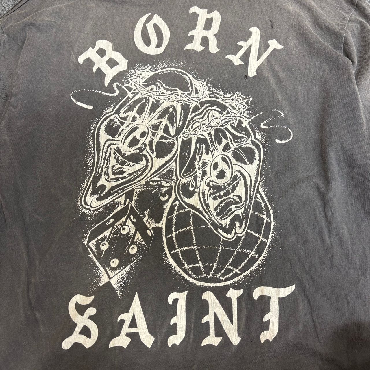 SAINT MICHAEL × BORN × RAISED 22AW L/S T-Shirt Born Saint Black 