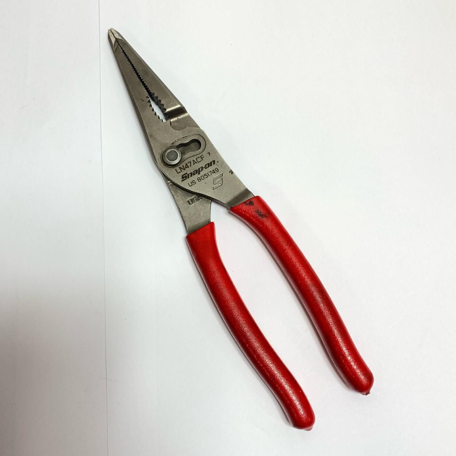♭♭Snap-on スナップオン ロングノーズスリップジョイントプライヤー LN47ACF レッド