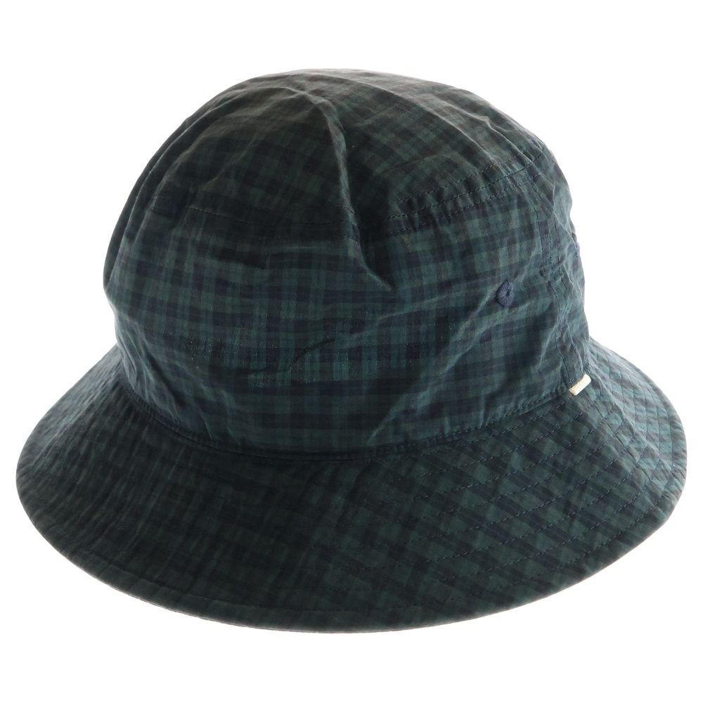 NO BRAND ノーブランド OVY Cotton Nylon Water-Repellent Bucket Hat オヴィー コットンナイロン チェック バケットハット 帽子 グリーン ブラック