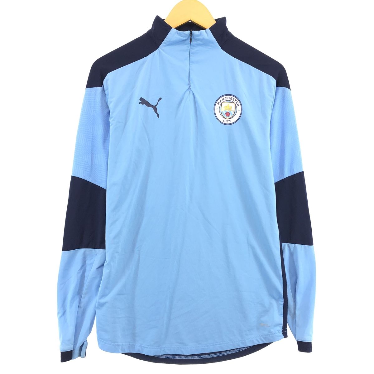 古着 プーマ PUMA PREMIER LEAGE プレミアリーグ MANCHESTER CITY FC マンチェスターシティ ハーフジップ サッカーユニフォーム/eaa437734