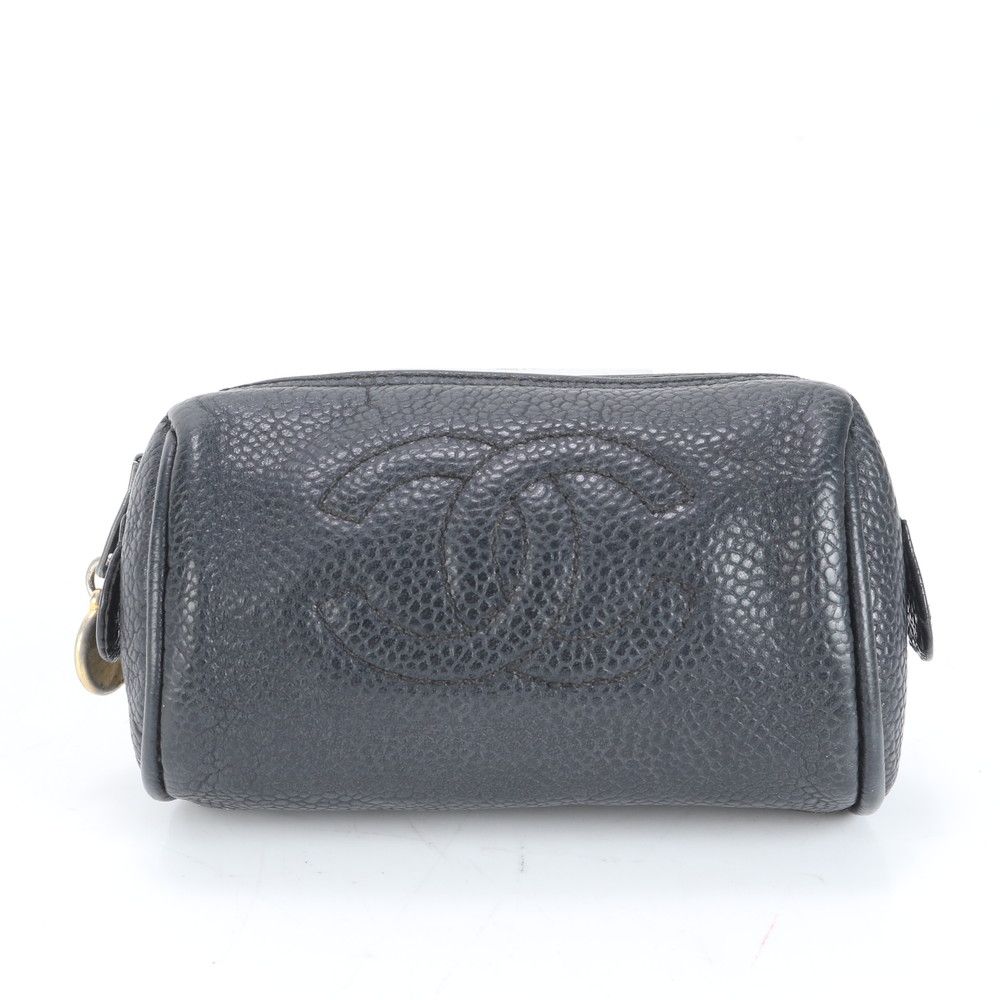 シャネル　ポーチ　ブランド　ブラック　ココマーク　キャビアスキン　レディース CHANEL シャネル ポーチ キャビアスキン マトラッセ ココマーク