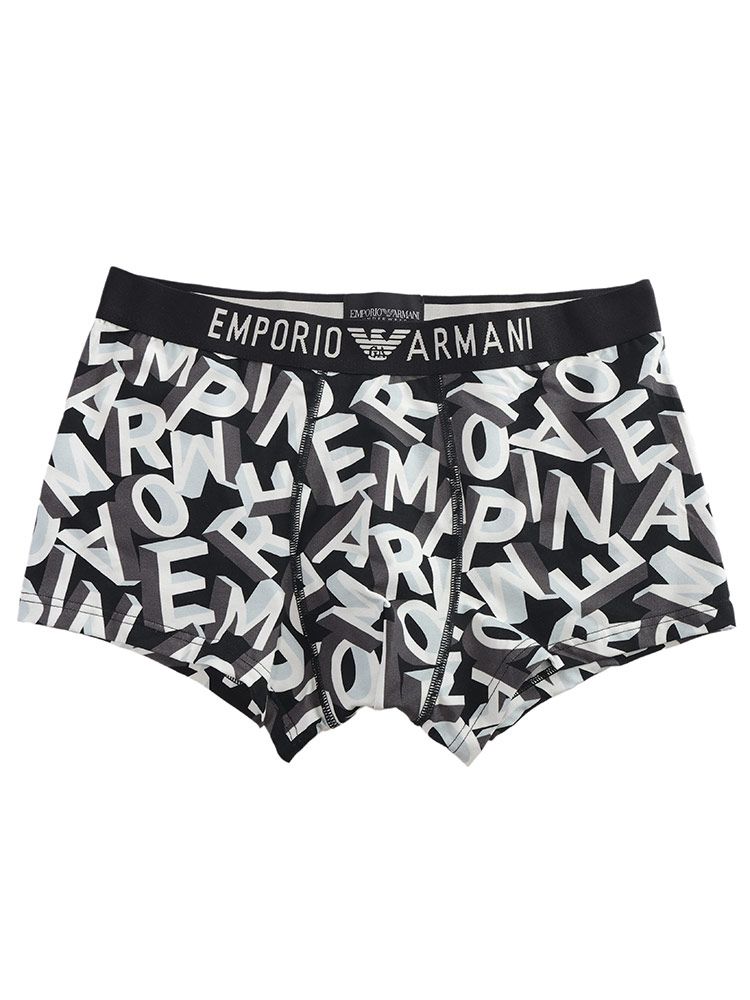 EMPORIO ARMANI エンポリオアルマーニ レタリングプリント 前閉じ ボクサーパンツ