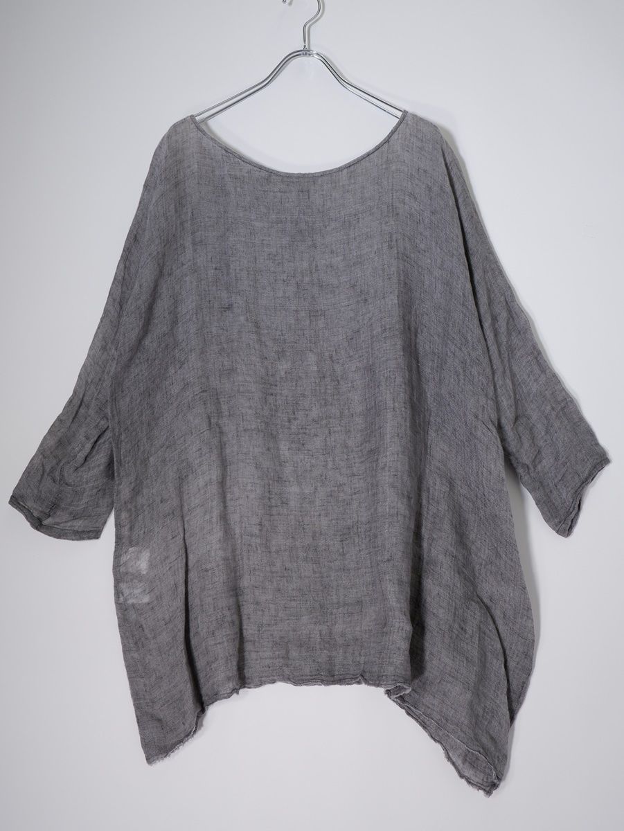 TOUJOURSトゥジュー Back To Front Henley Neck Shirt リネン